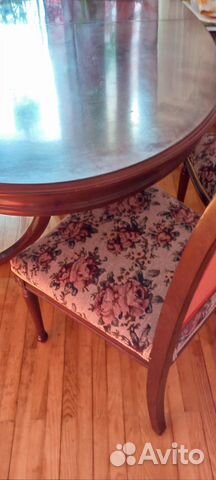 Мебель итальянская стол и стулья 6 шт. темный цве