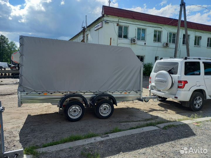 Двухосный прицеп с тентом аэро 150 см для мебели
