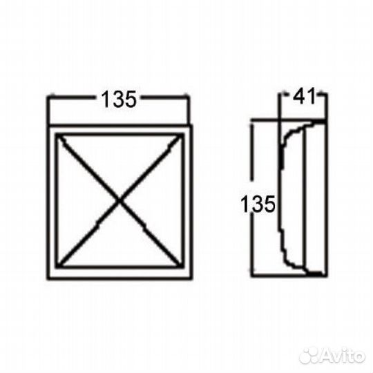 Светильник интерьерный накладной 135х135 мм, пласт