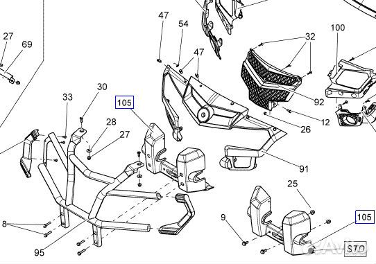 705003495 Консоль передняя лебедки