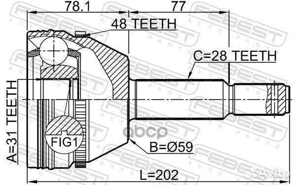 ШРУС 2110TRD9A48 Febest