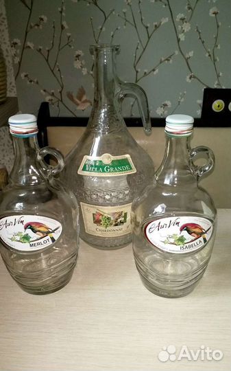 Мерные бутылочки, графины (бутылки) СССР для напит