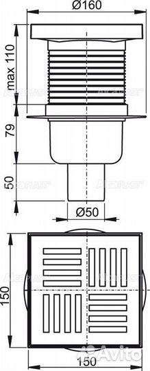 Alca Plast APV6211 Сливной трап