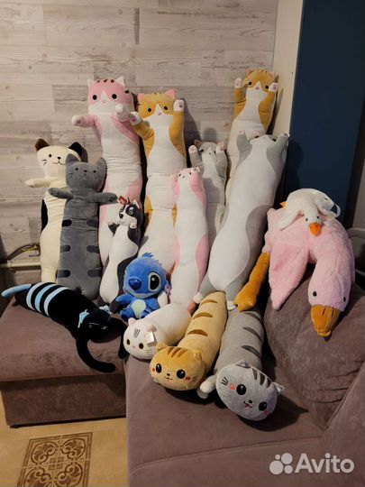 Мягкая игрушка Хаски, коты Батончики, гуси