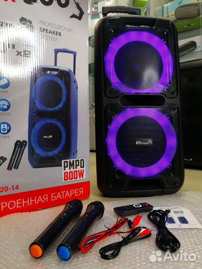 Портативная колонка eltronic 1000W - 2 мик-фона