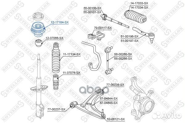 Опора пер.амортизатора honda jazz II GD 1.2-1.4