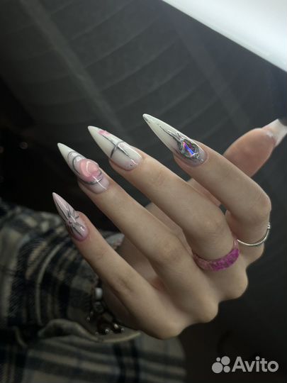Наращивание и креативные дизайны, арт-маникюр