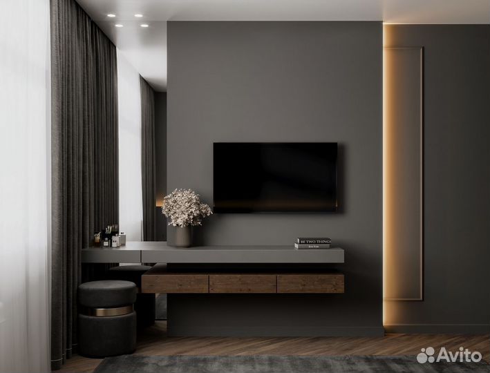 Подвесная тумба под тв на заказ