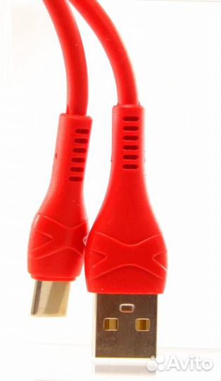 USB Кабель Type-C X, 2A, Красный, 1 м