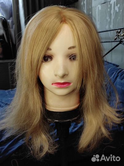 Пшеничный/блонд парик на сетке для косплея