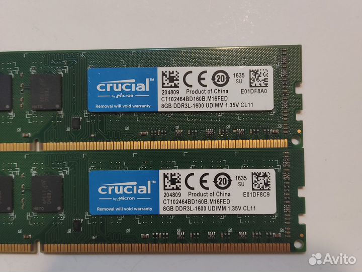Оперативная память ddr3 16 Gb Crucial