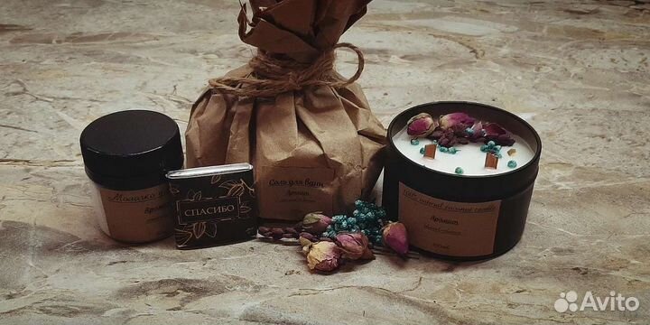 Свеча ручной работы из натурального соевого воска