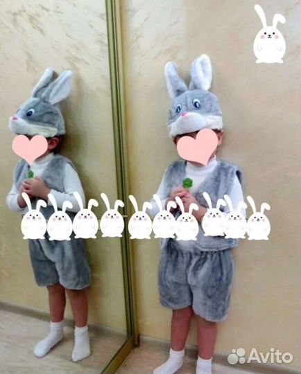 Новогодний костюм зайца 104