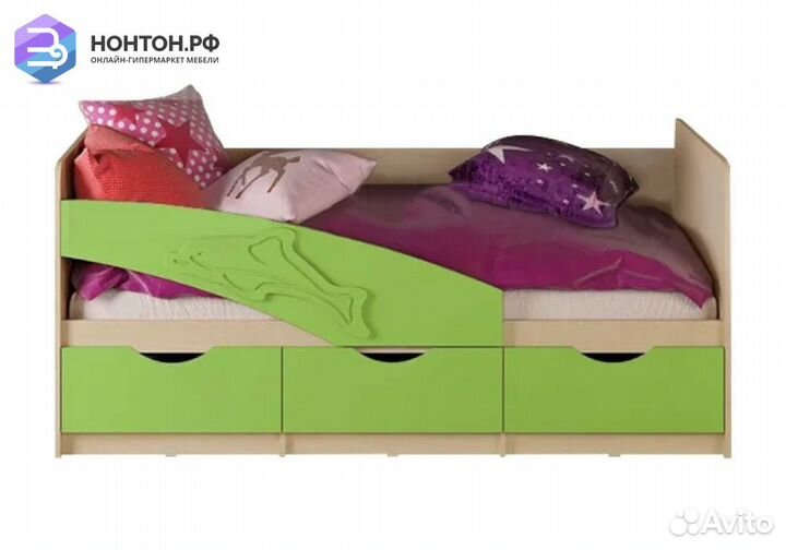 Кровать Дельфин салатовая