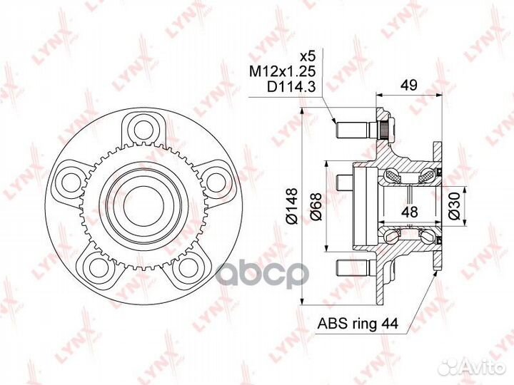 Ступица с подшипником nissan primera P12 02- за