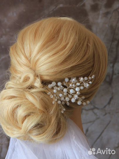 Свадебное украшение для волос шпильки с бусинами