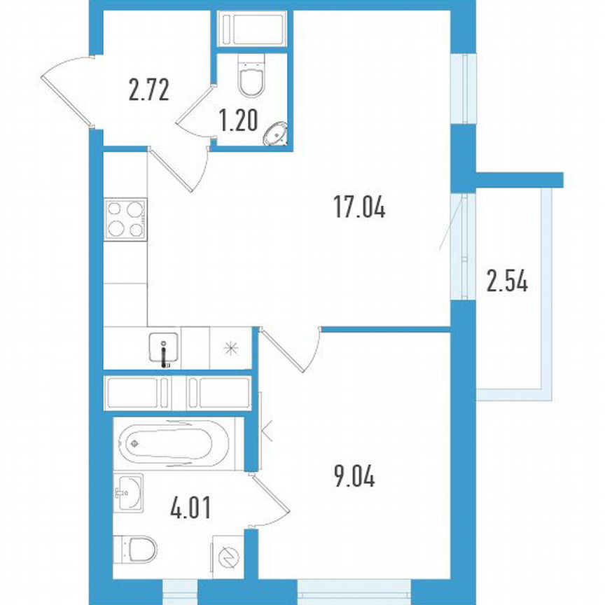 1-к. квартира, 34 м², 5/25 эт.