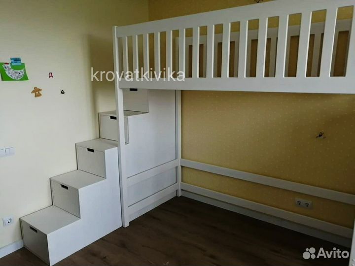 Эко кровать чердак из массива