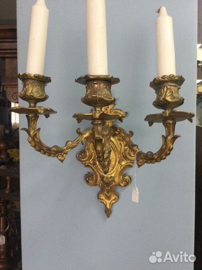 Старинный подсвечник настенный, 1910-е годы