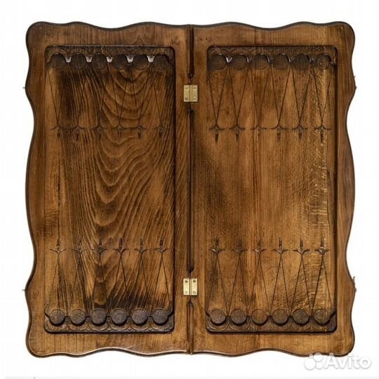 Нарды и шашки резные Лев и его добыча 60 х 60 см бук Армения 62764