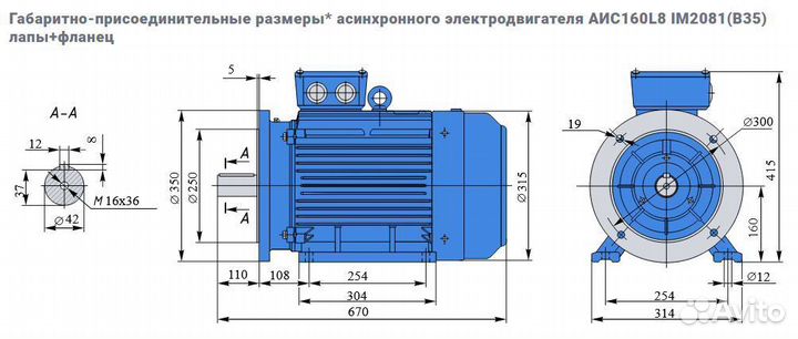 Электродвигатель евростандарта аис 7.5кВт/750об