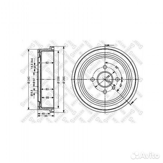 Барабан тормозной Opel Astra 1.4-1.7D