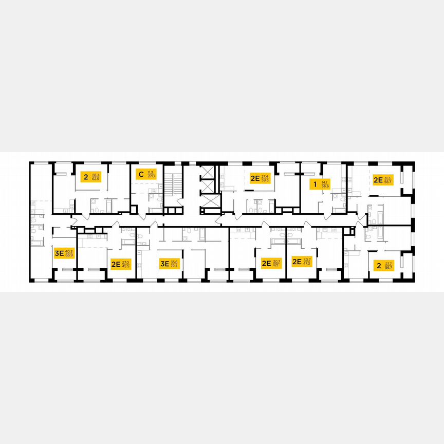 1-к. квартира, 45,5 м², 11/16 эт.