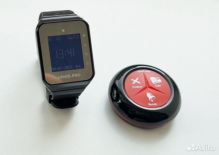 Премиальная кнопка вызова официанта и часы