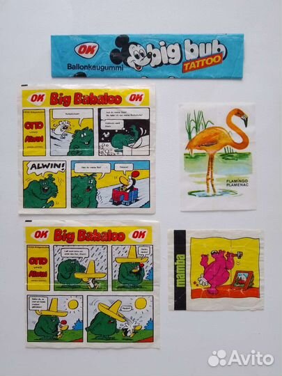 Вкладыши от жвачек 1980-х