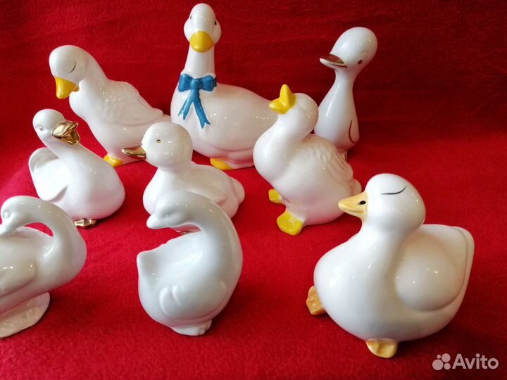 Гуси фарфоровые с позолотой. Винтажные из Германии