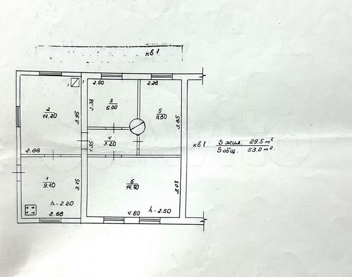 Дом 53 м² на участке 5 сот.