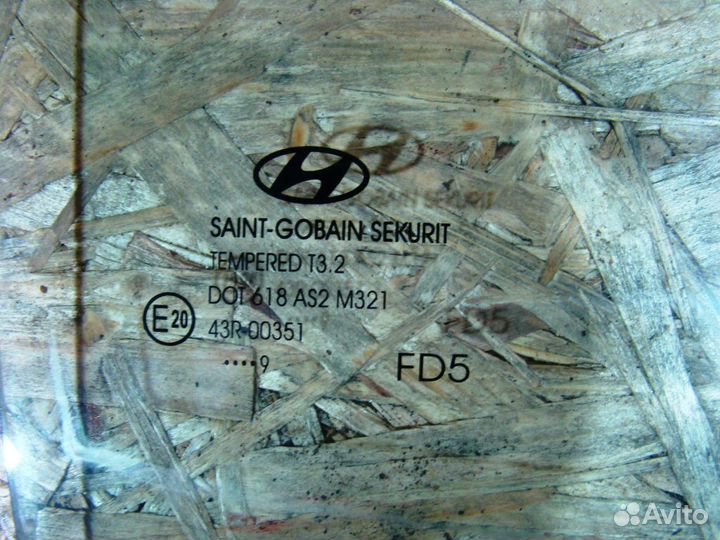 Hyundai i30 Стекло двери задней правой