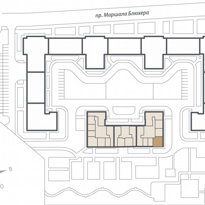 2-к. квартира, 62 м², 8/16 эт.