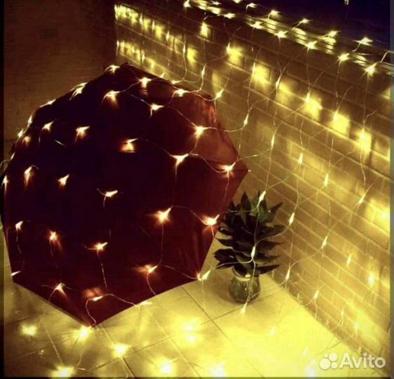 Светодиодная гирлянда штора занавес сетка