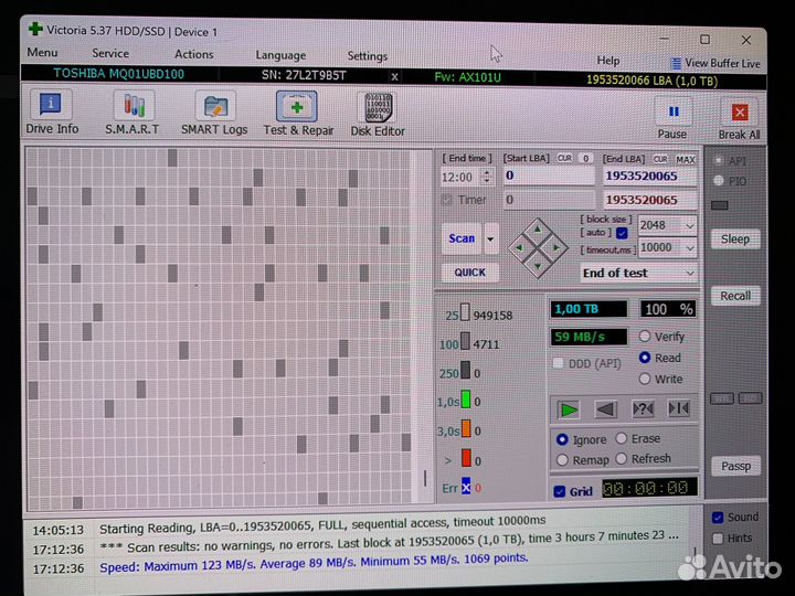 1 Тб Внешний HDD toshiba canvio ready hdtp210EK3AA