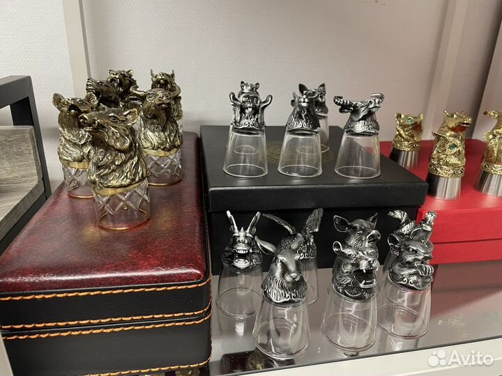 Рюмки стопки перевертыши бронза хрусталь