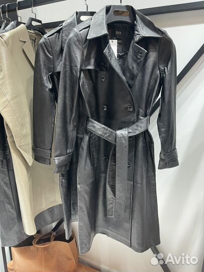 Новый женский кожаный плащ Set