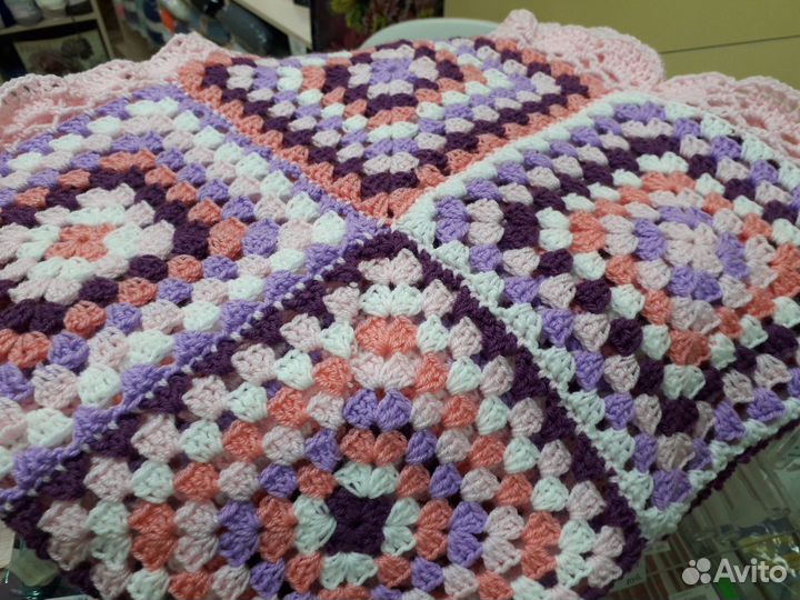 Плед детский вязаный ручная работа