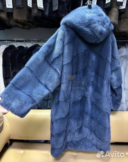 Норковая шуба с капюшоном