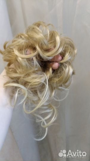Парик, шеньон на крабе, резинка для волос