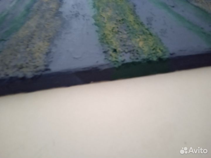 Интерьерная картина абстракция синяя золото