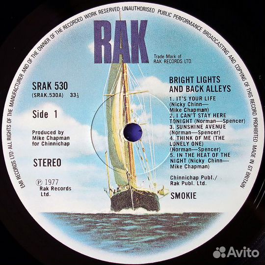 Smokie - Bright Lights And Back Alleys LP, 1977GB