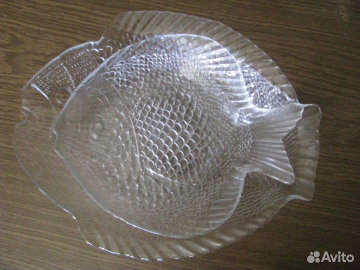 Тарелка рыба стекло 2 шт для сервировки