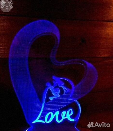 Романтический светильник с гравировкой