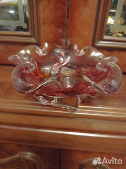 Пепельница из цветного стекла. Чехия 1980-е гг