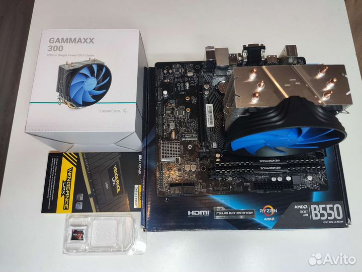 Комплект: Ryzen 5600X, B550, 16Gb, кулер