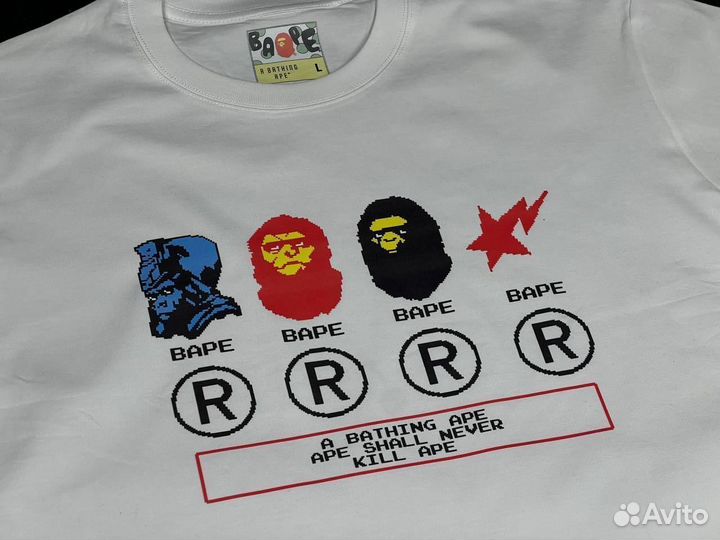 Хлопковая футболка bape retro APE lux