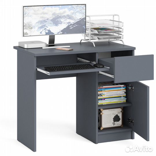 Стол компьютерный Мори мс-1 правый, цвет графит, шхгхв 90х50х76,6 см., выдвижной ящик справа, не уни
