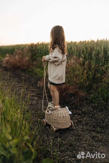 Плетеная люлька для кукол