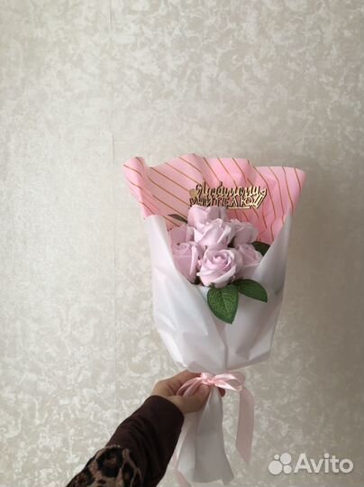 Букетики по 7 мыльных роз на 1 сентября